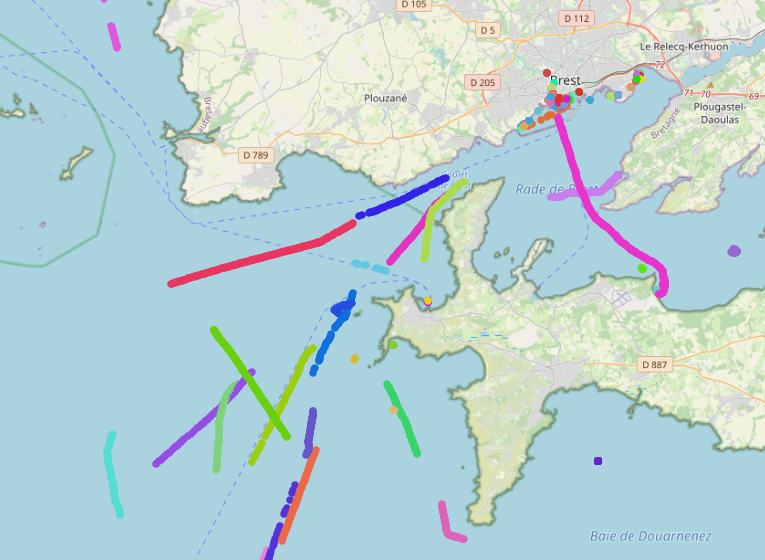 Affichage des traces AIS dans QGis